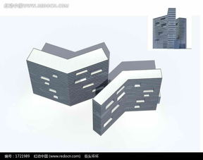 红动网独家 V形高层商业大厦3D模型设计素材免费下载指南