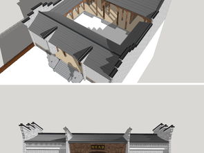 精品名居风格祠堂SU模型设计图下载与建筑模型库应用